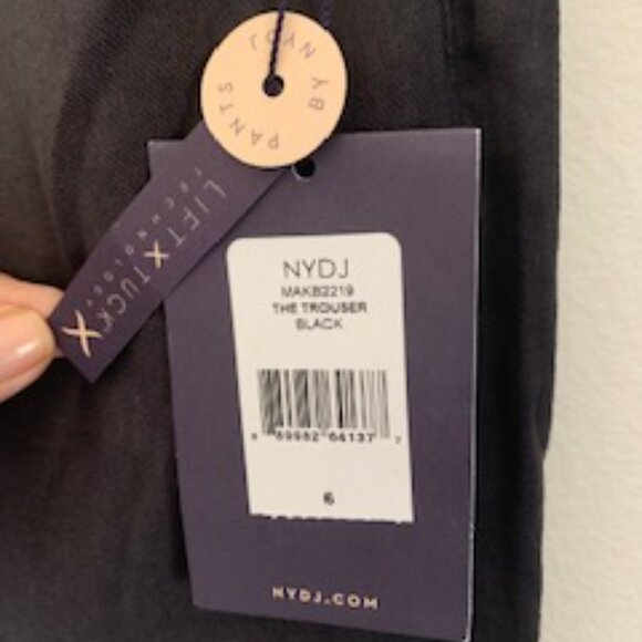 NYDJ Stretch Linen Trouser Pant_Black_Size 6 - Picture 2 of 8